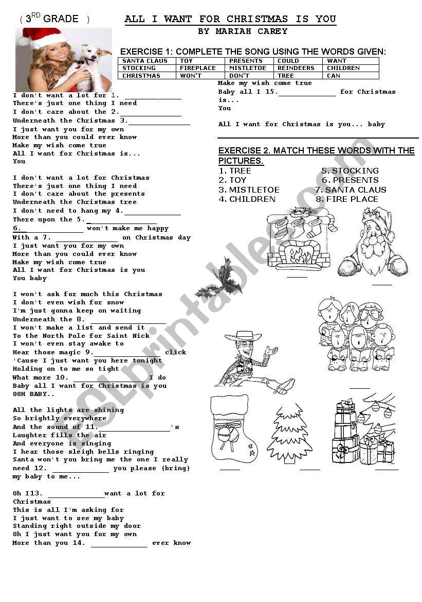 A CHRISTMAS SONG worksheet