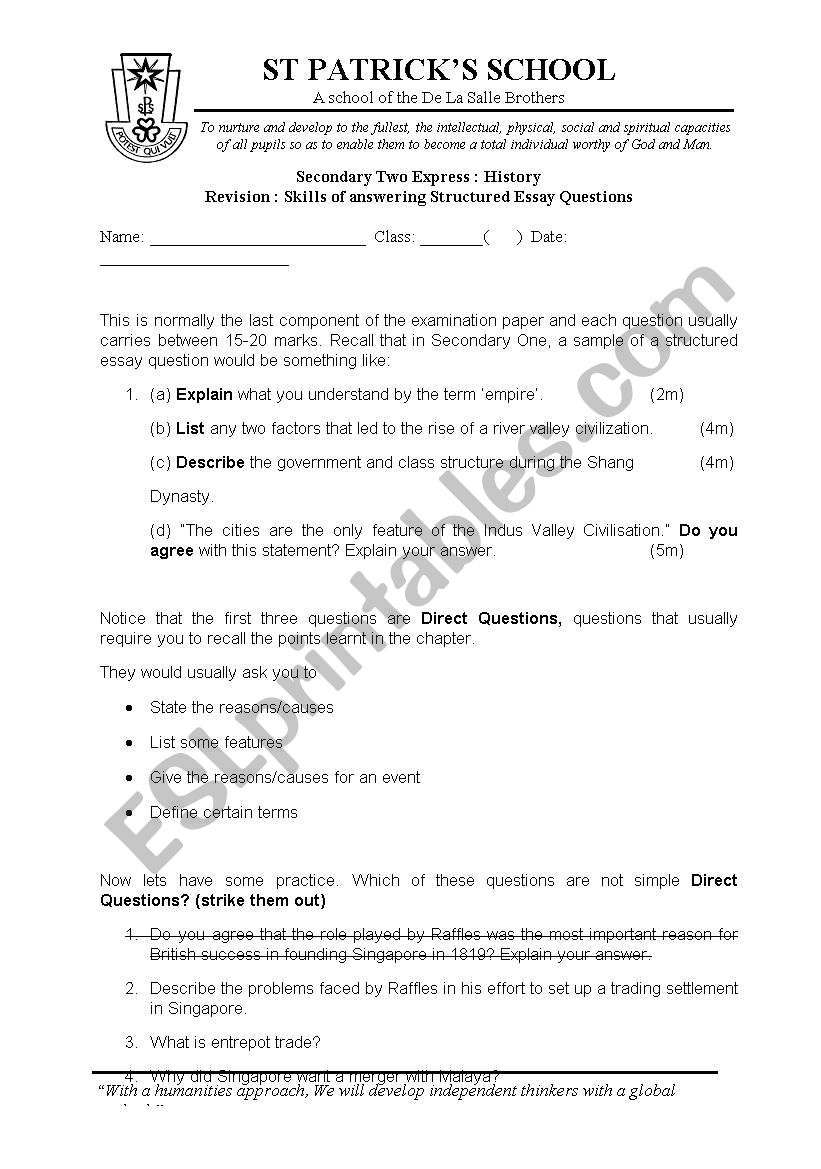 SEQ worksheet