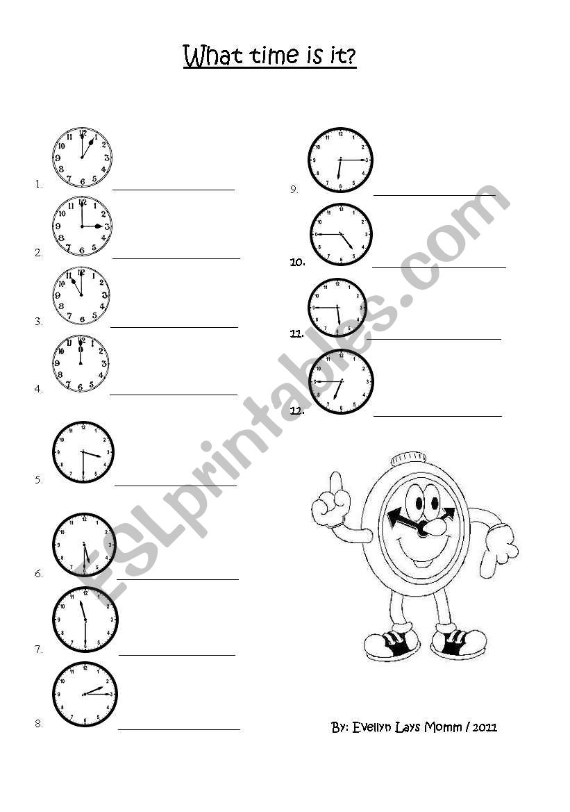 write the time worksheet