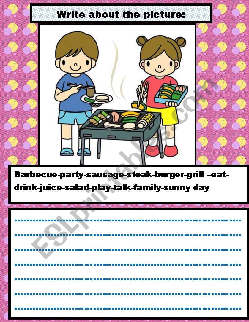 WRITE ABOUT THE PICTURE worksheet