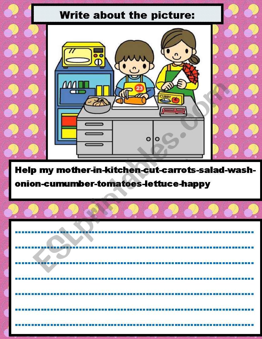 WRITE ABOUT THE PICTURE worksheet