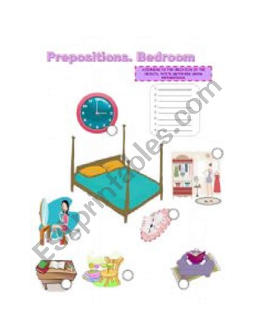 parts of the bedroom worksheet