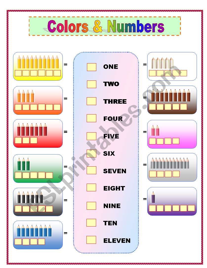 Colors & Numbers worksheet