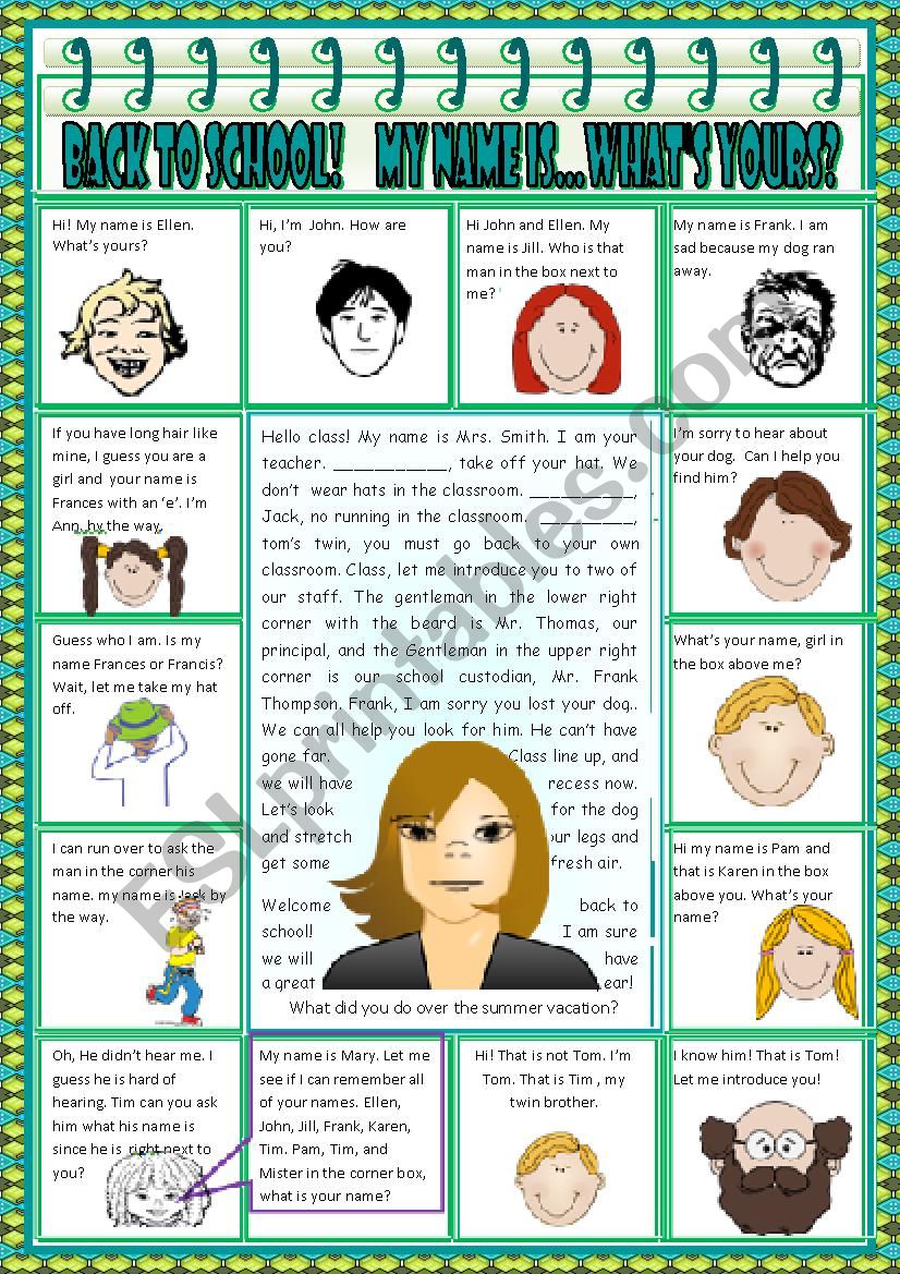 Back to School!  My Name Is...WhatÂ´s Yours?