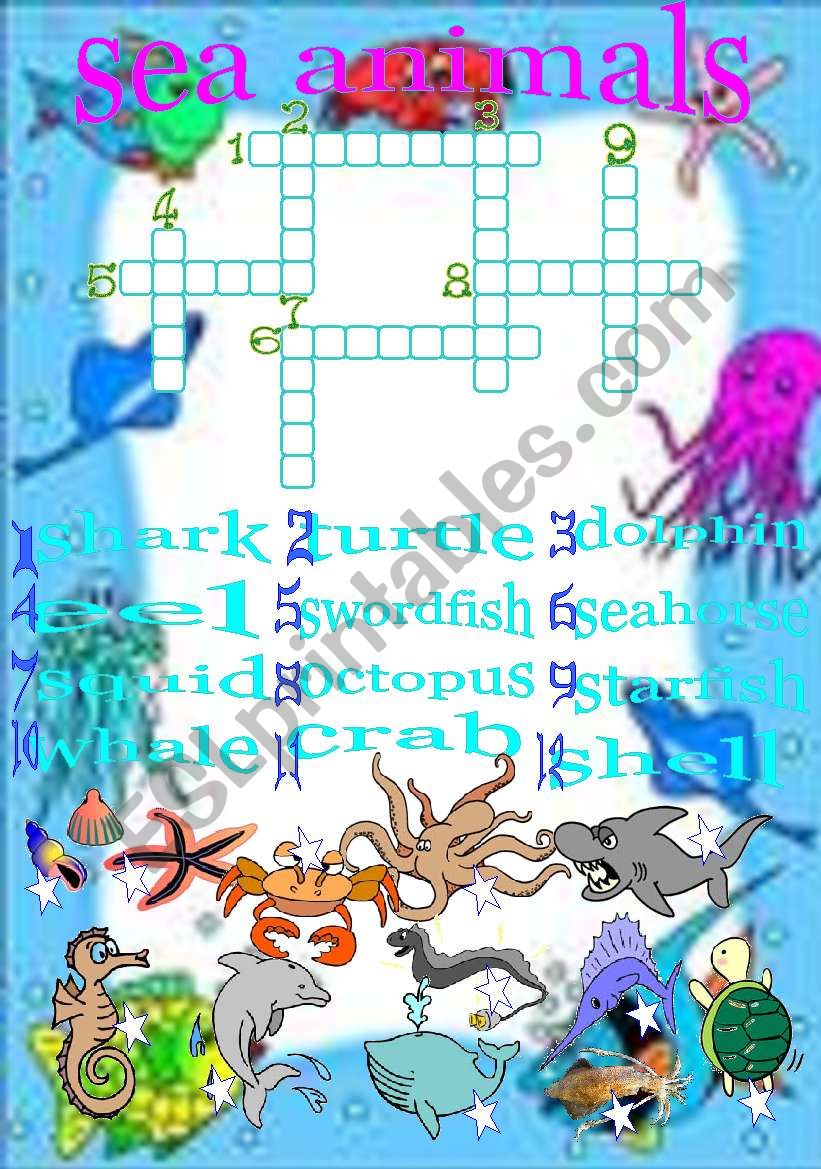 sea animals worksheet