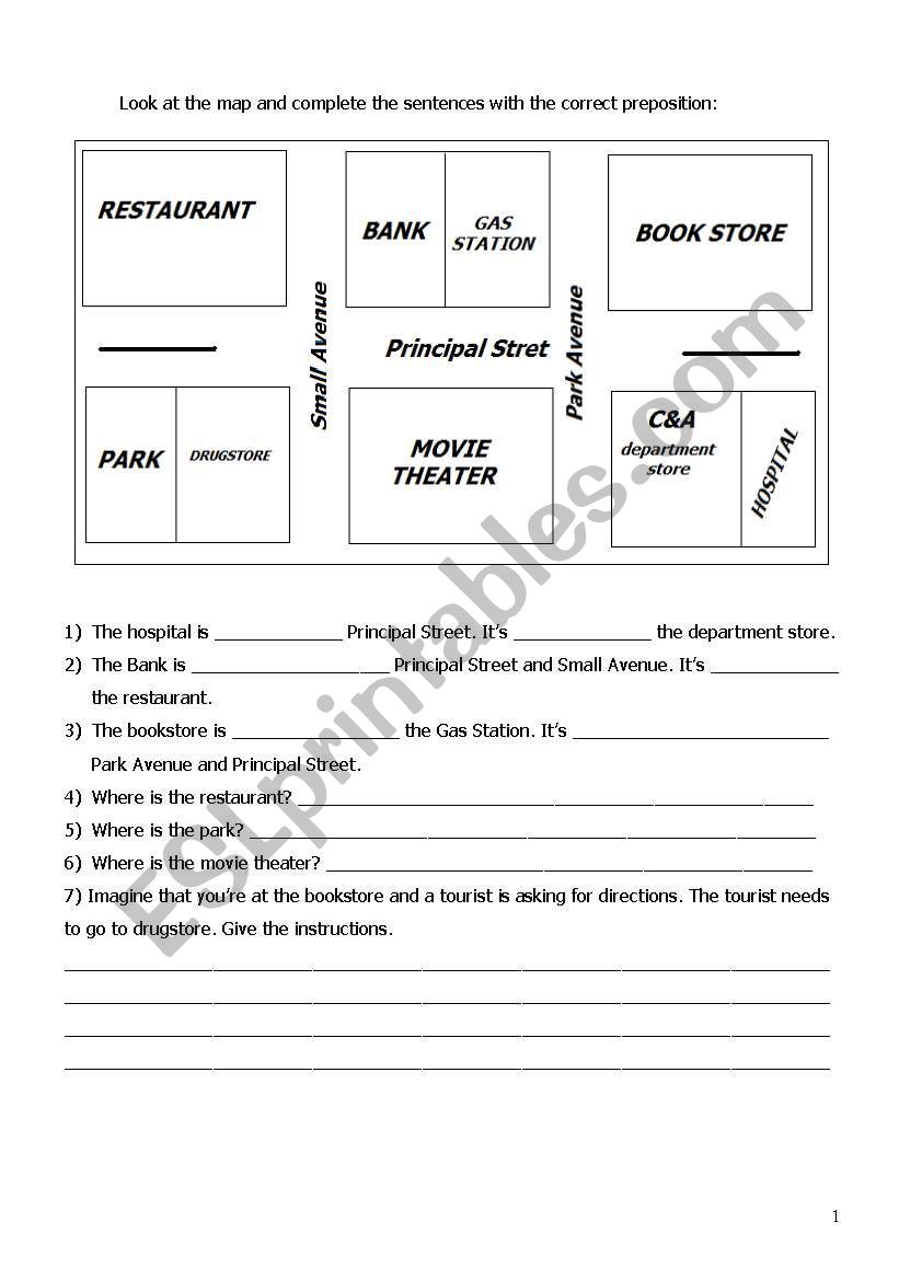 Prepositions of place exercise