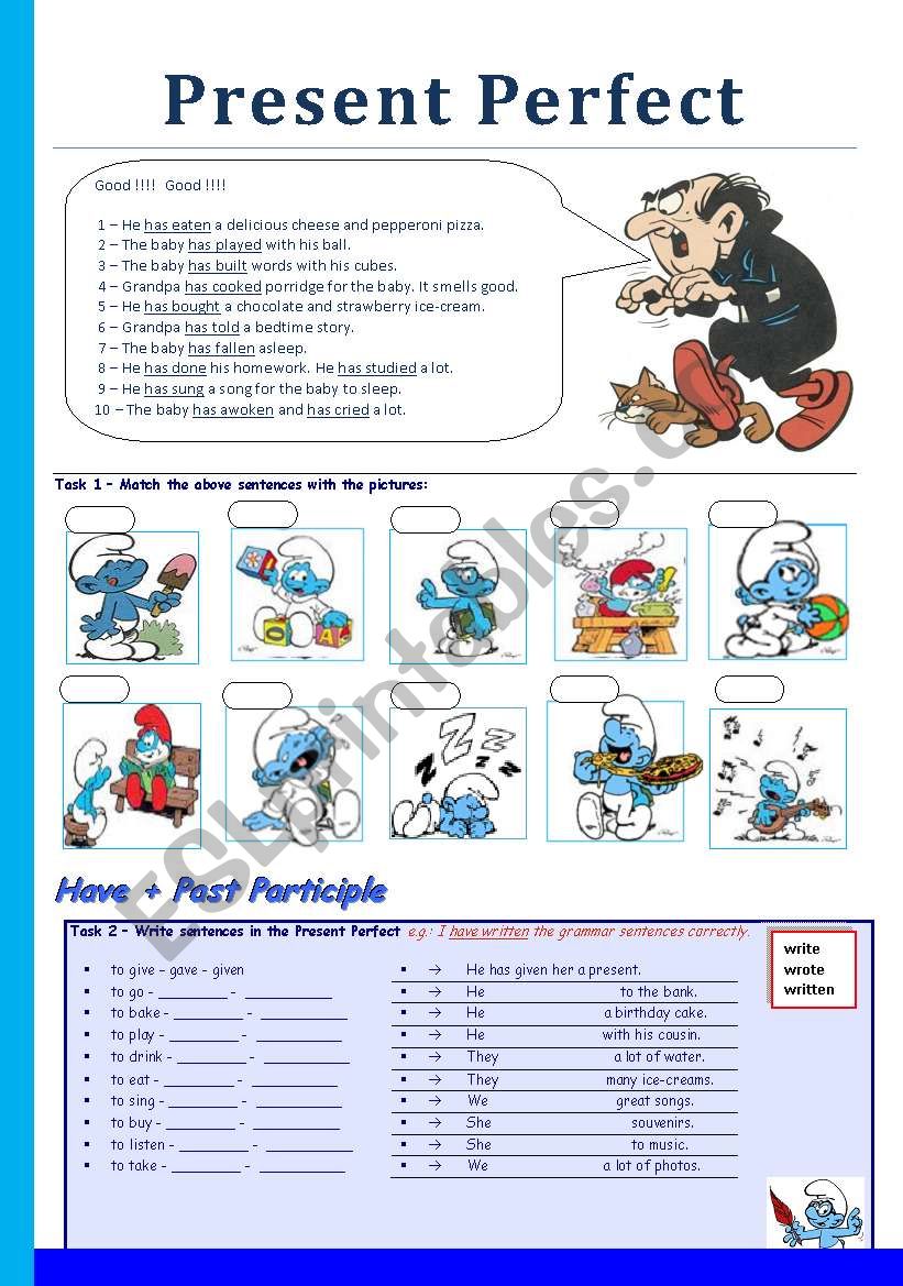 Present Perfect with the Smurfs