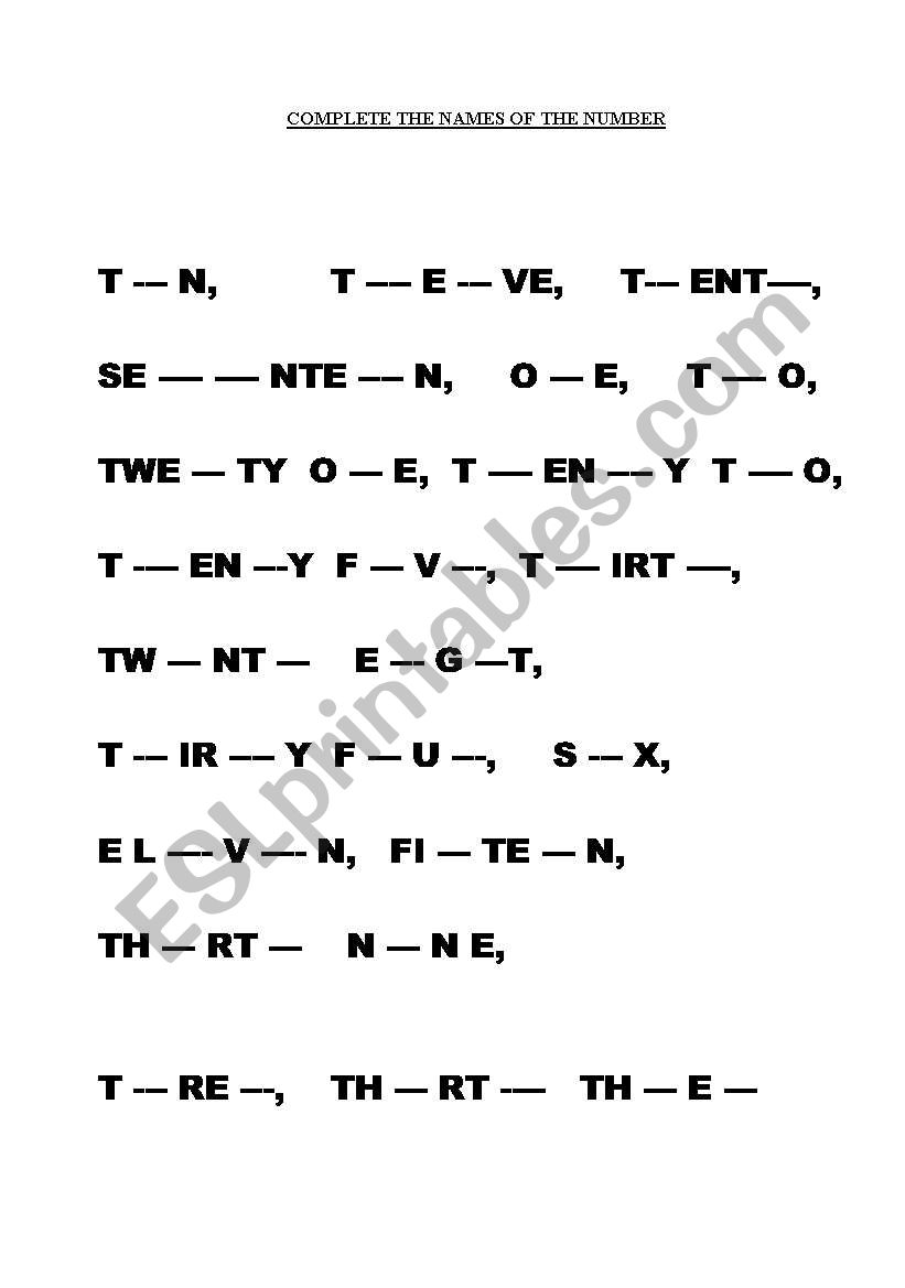 numbers 10-100 worksheet