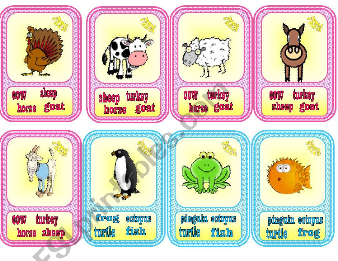 HAPPY FAMILIES- Animals 1/2 worksheet