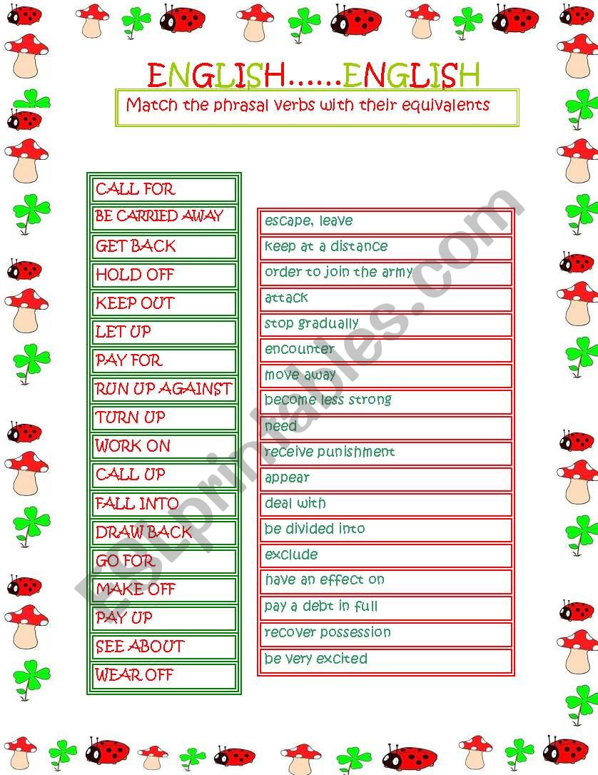 English...English worksheet