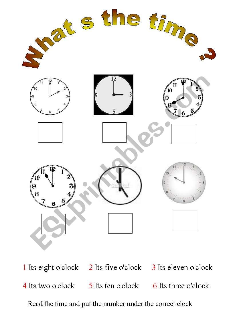 Whats the time worksheet