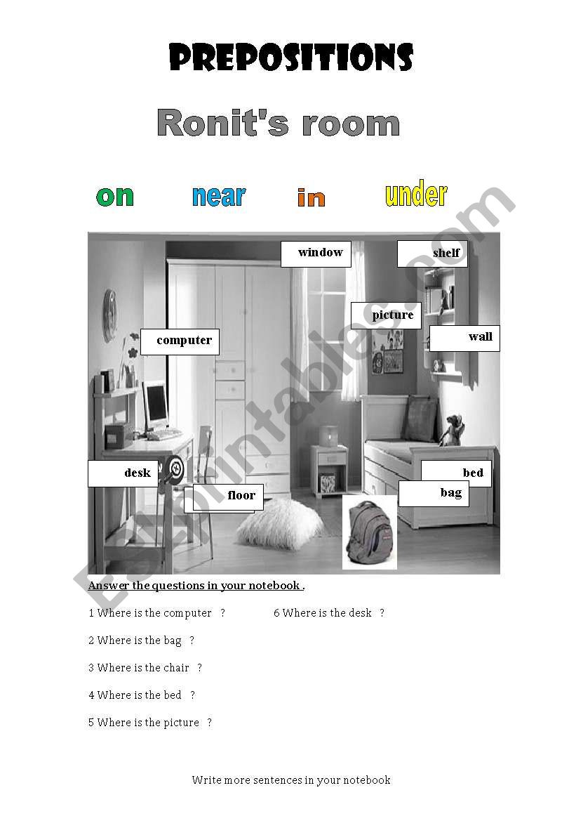 in Ronits room worksheet