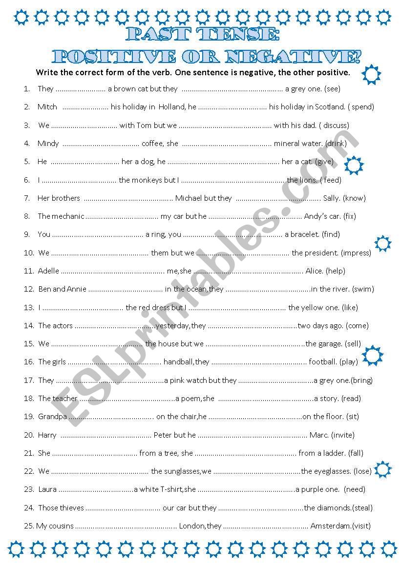 Past Tense positive and negative