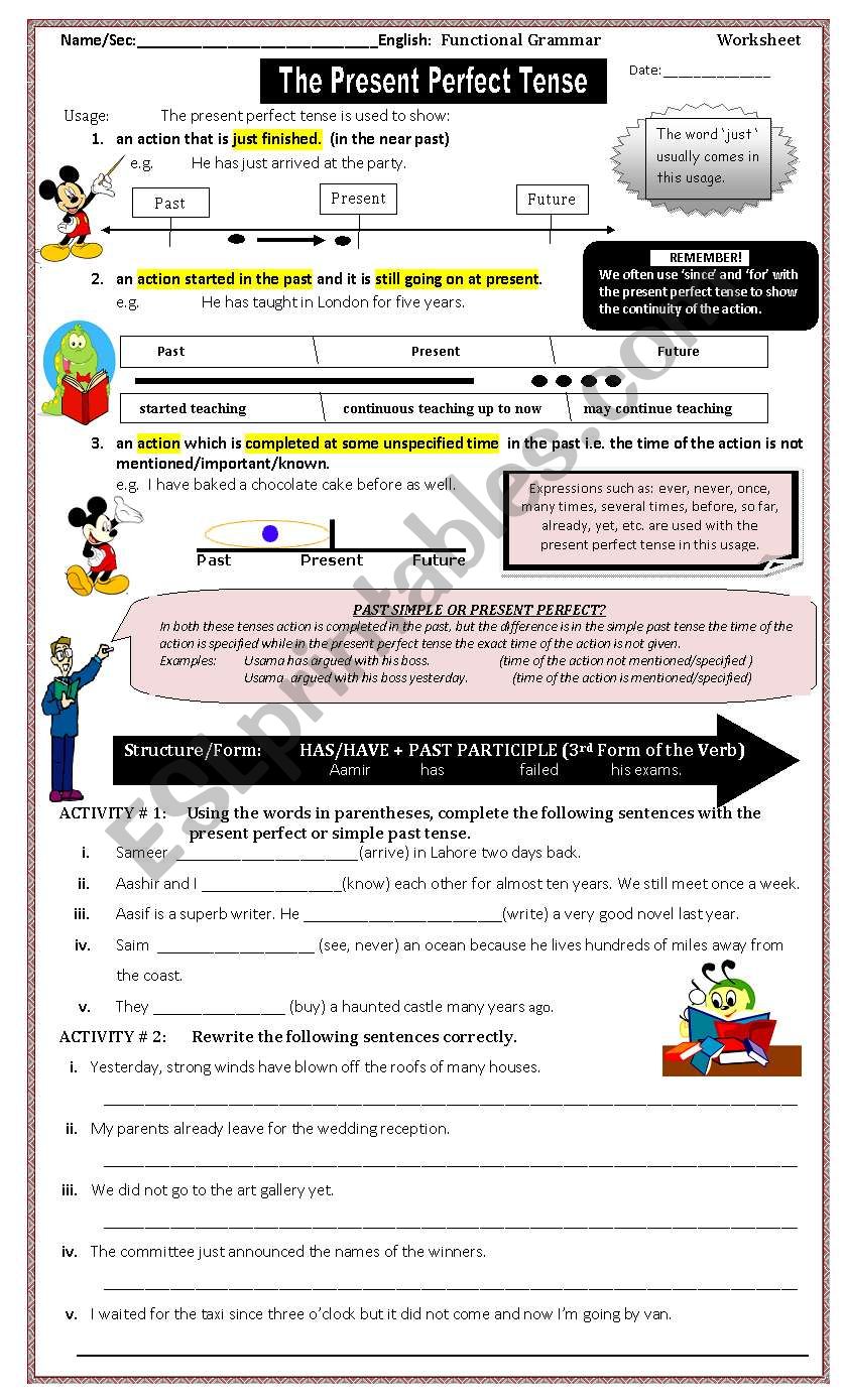  The Present Perfect Tense   (The Perfect Tenses 1/3)