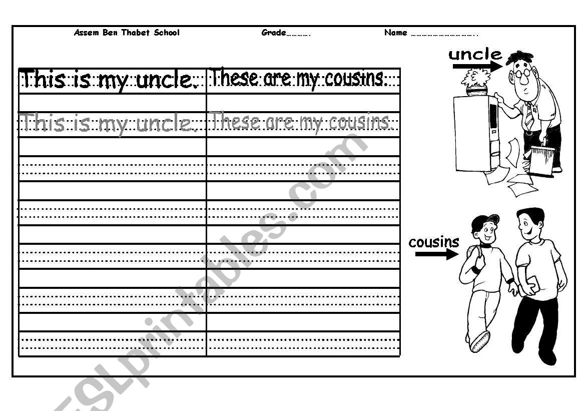 MY family worksheet