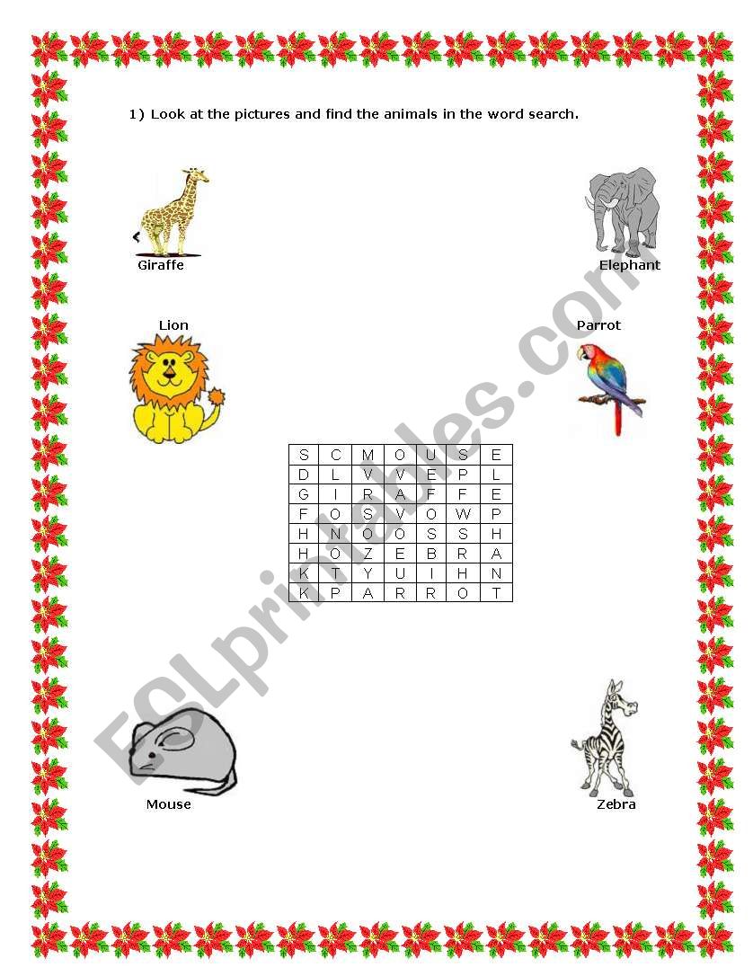 Animals worksheet