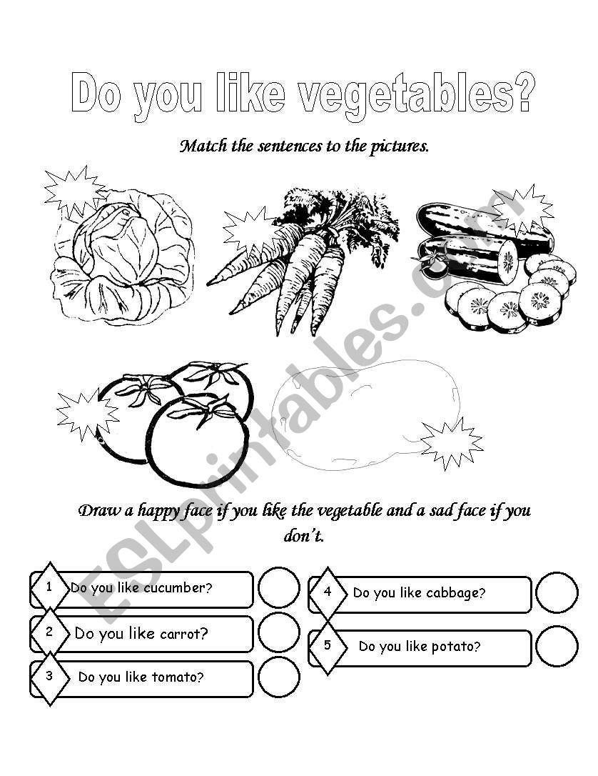 Do you like vegetable? worksheet