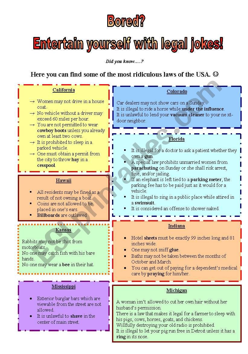 LEGAL FUN worksheet