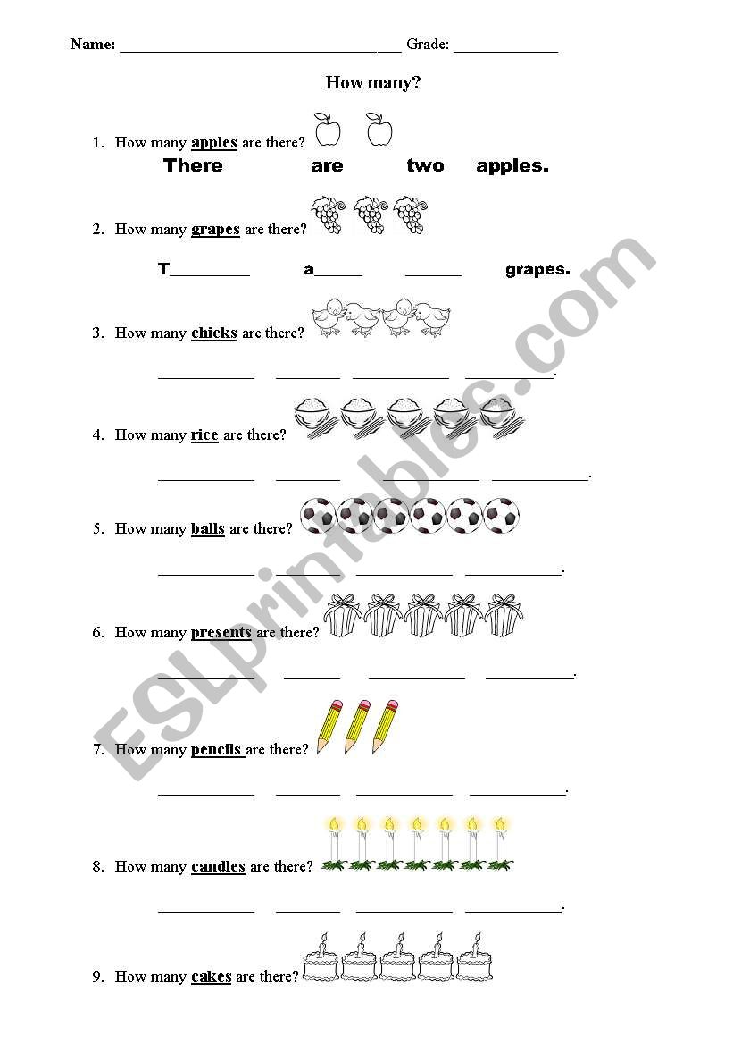 How Many? worksheet