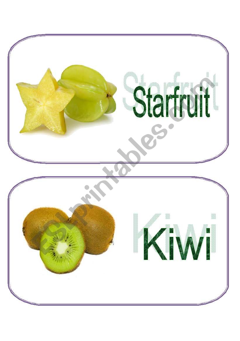 Yummy Fruits Flash Cards (1/3)