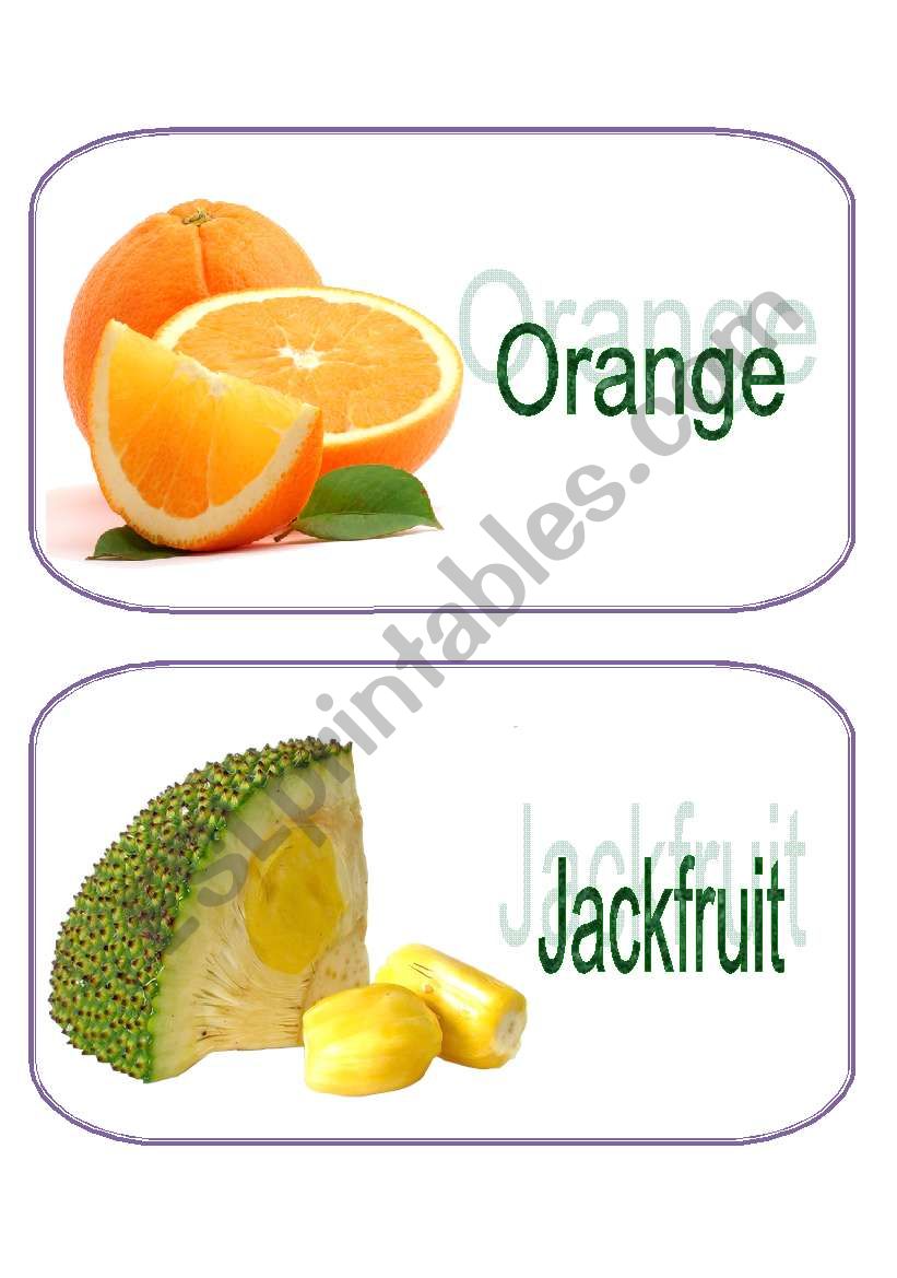 Yummy Fruits Falsh Cards ( 2/3)
