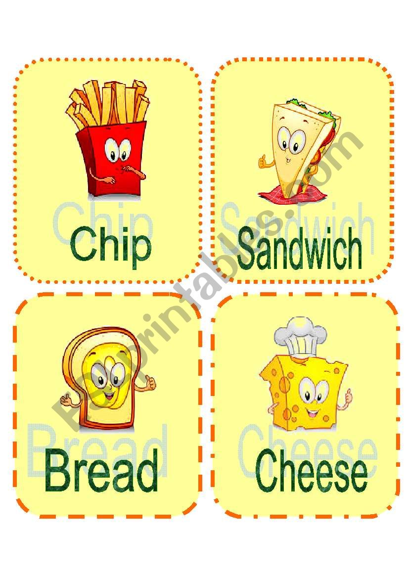 Yummy Funny Food 1/2 worksheet