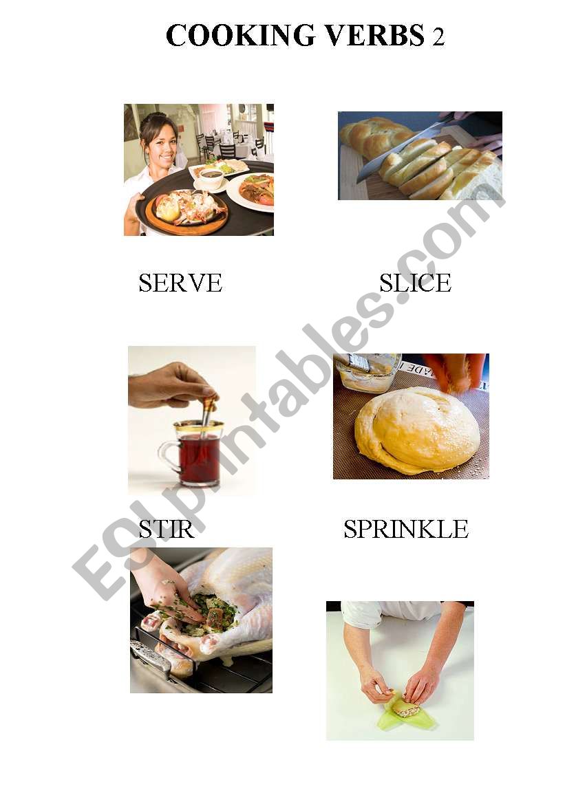 COOKING VERBS part 2 -food  / recipes / imperatives