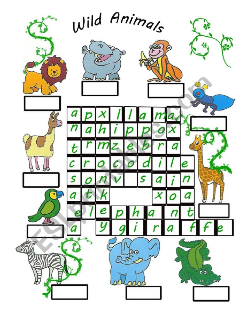 Animals Wordsearch worksheet