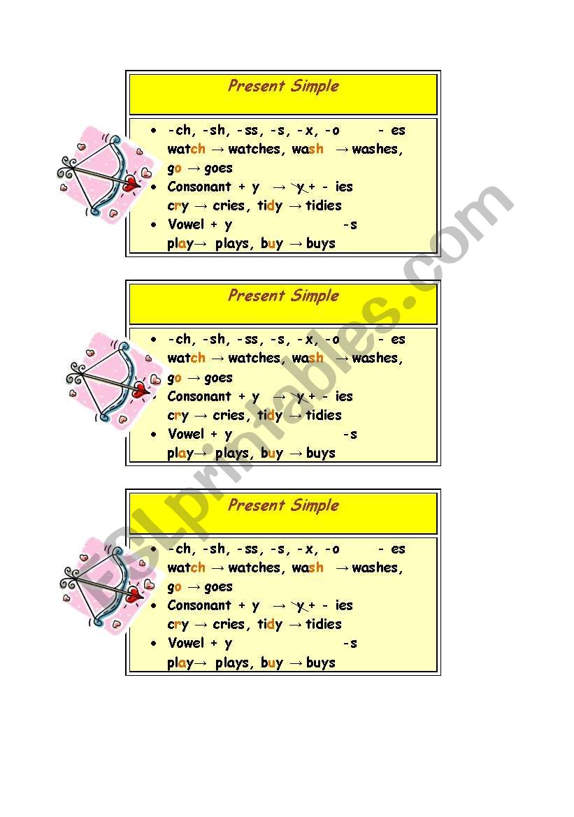 Present Simple_Spelling Rules worksheet