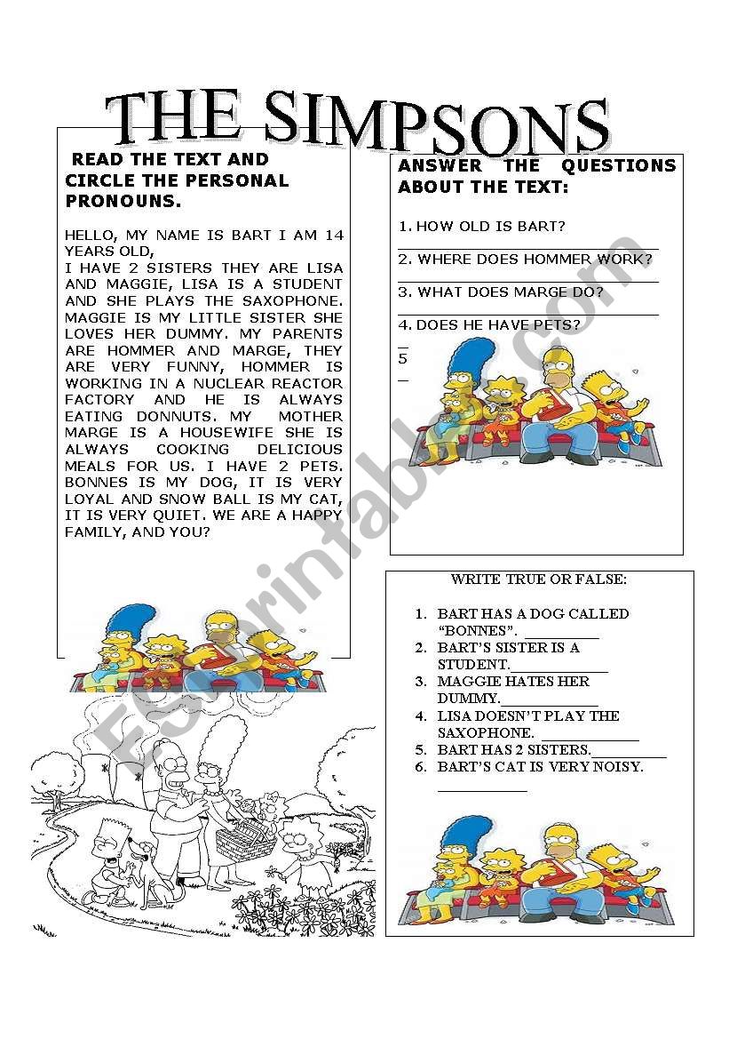 THE SIMPSONS 4 EXERCISES IN ONE