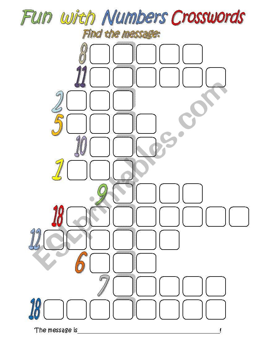 Fun With Numbers Crossword (absolutely for beginners)