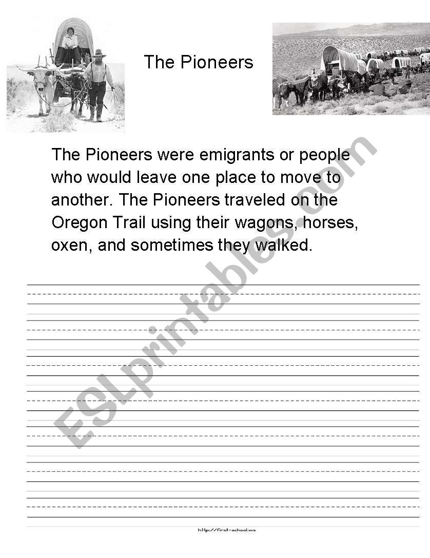 The Pioneers worksheet