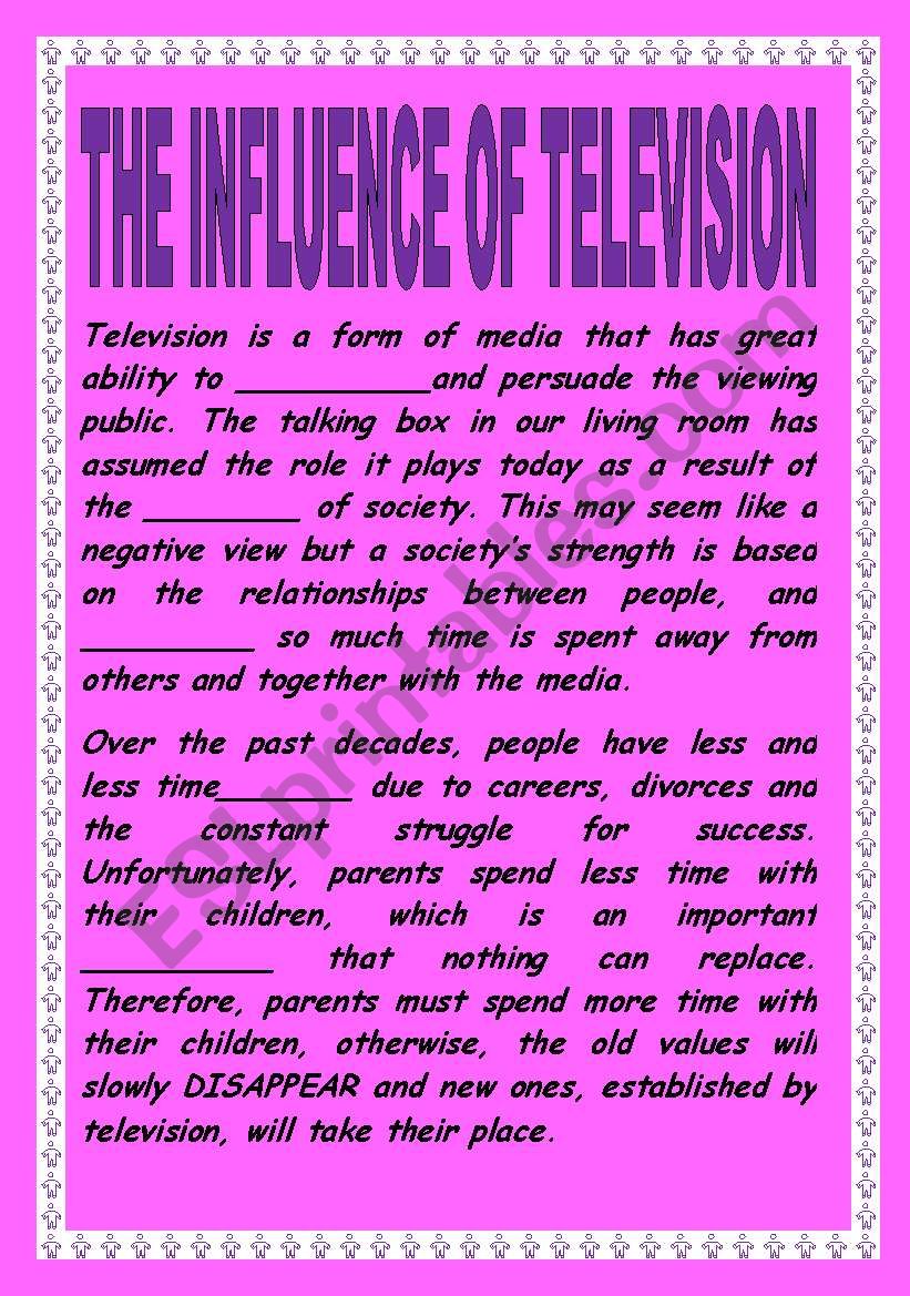 THE INFLUENCE OF TELEVISION. READING COMPREHENSION