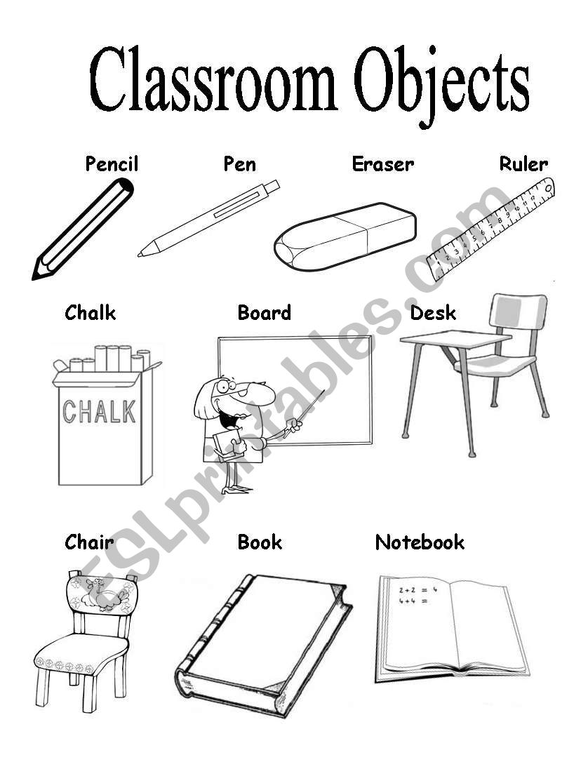 Classroom Objects  worksheet