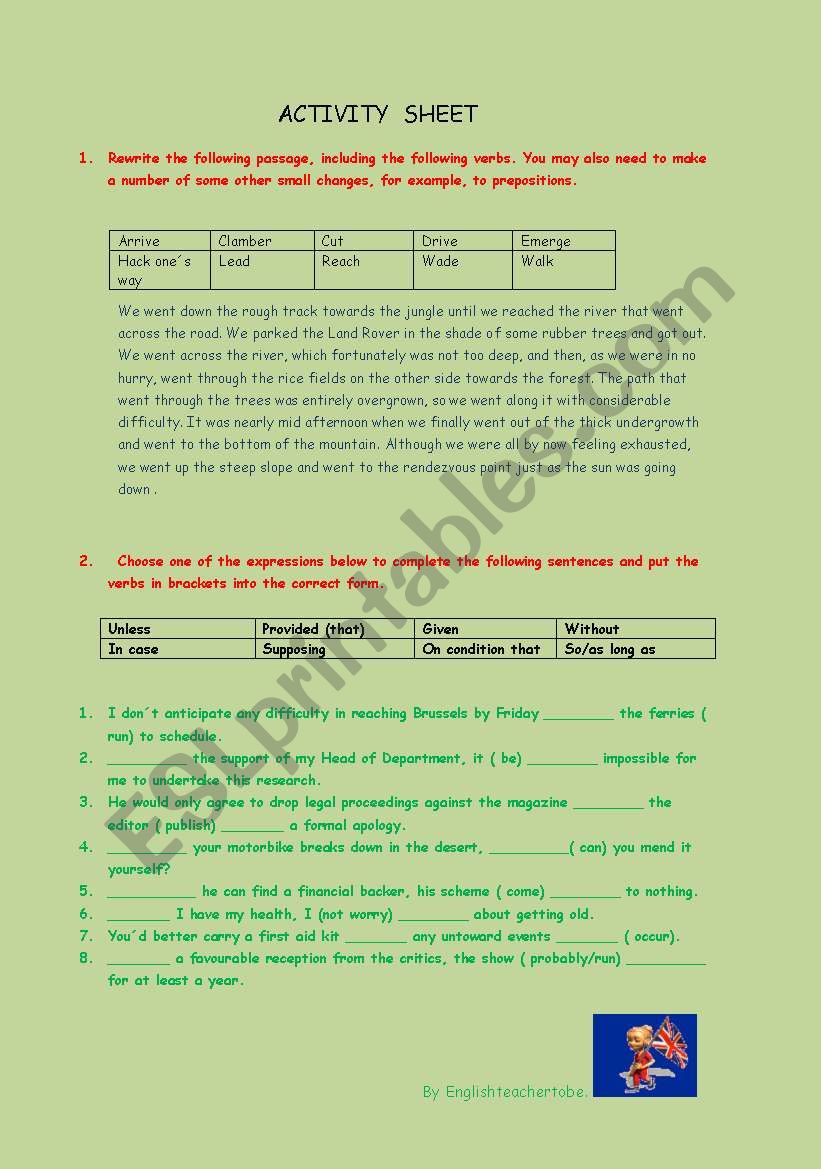 Semantic fields worksheet