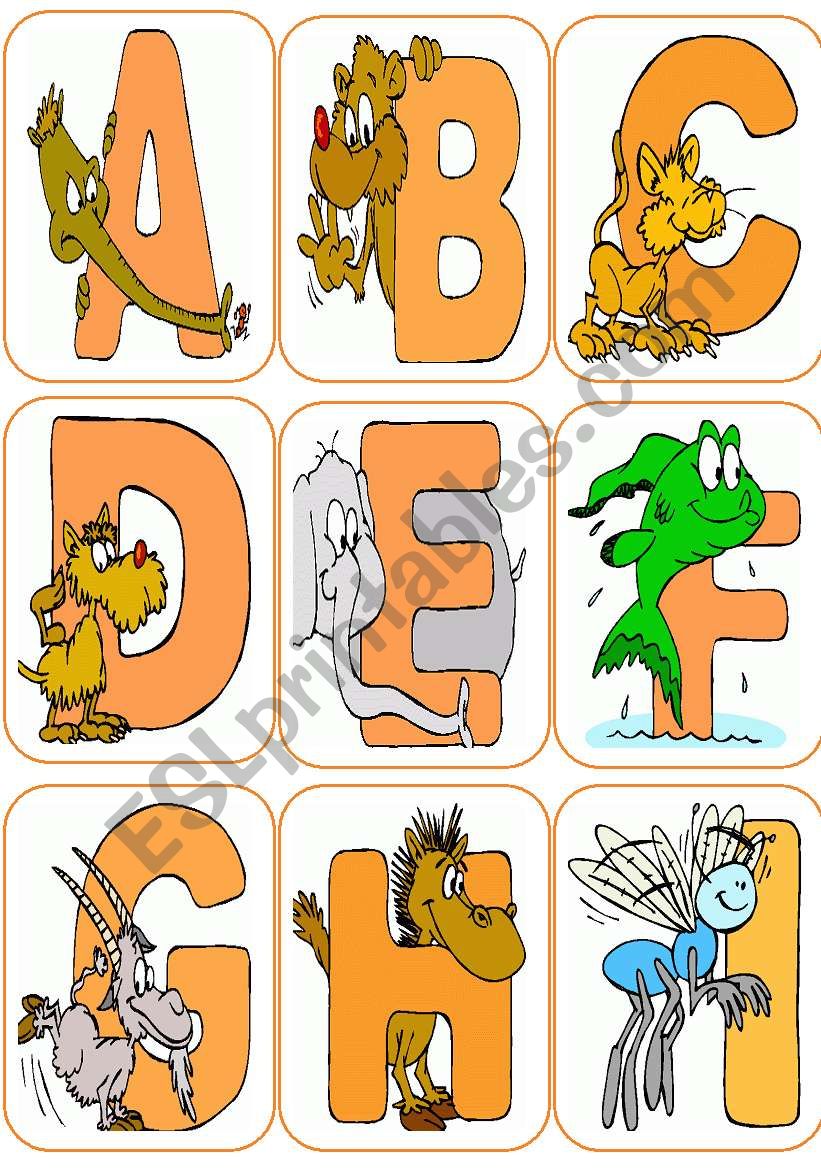 Alphabet Flash-cards worksheet