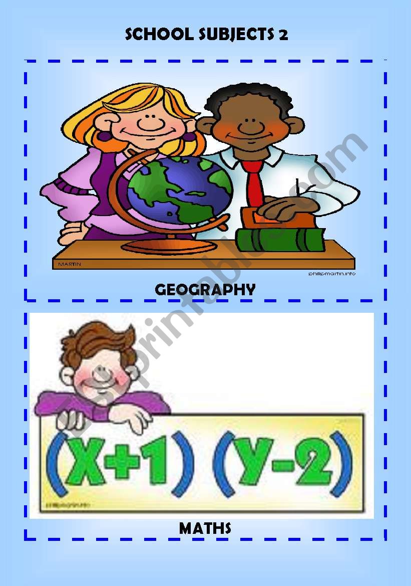 SCHOOL SUBJECTS 2 worksheet