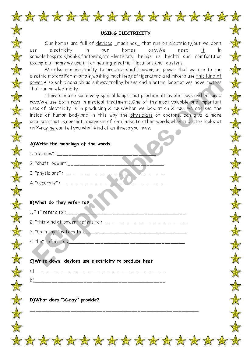 Reading Text worksheet