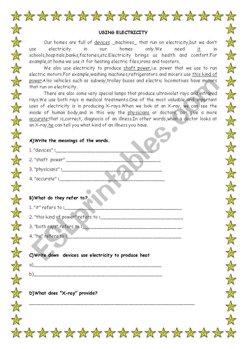 Reading Text worksheet