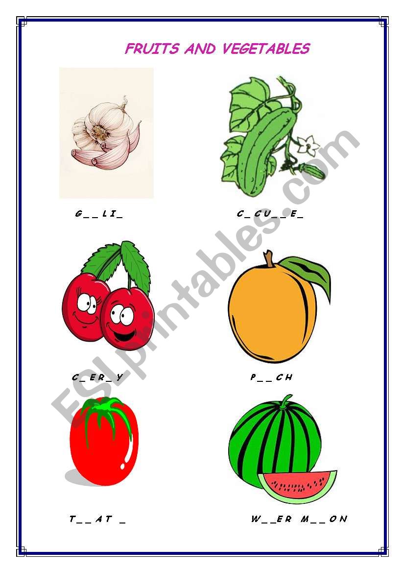 FRUITS  worksheet