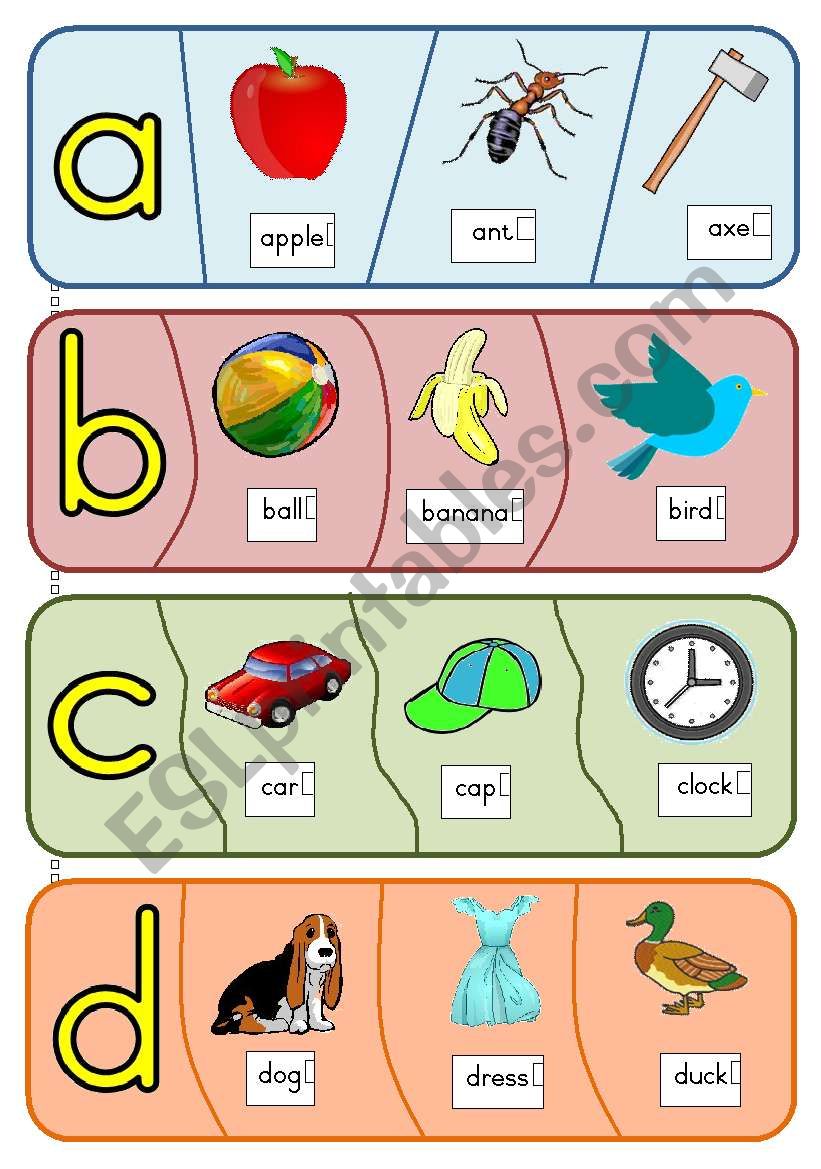 Phonics puzzles - a to h worksheet