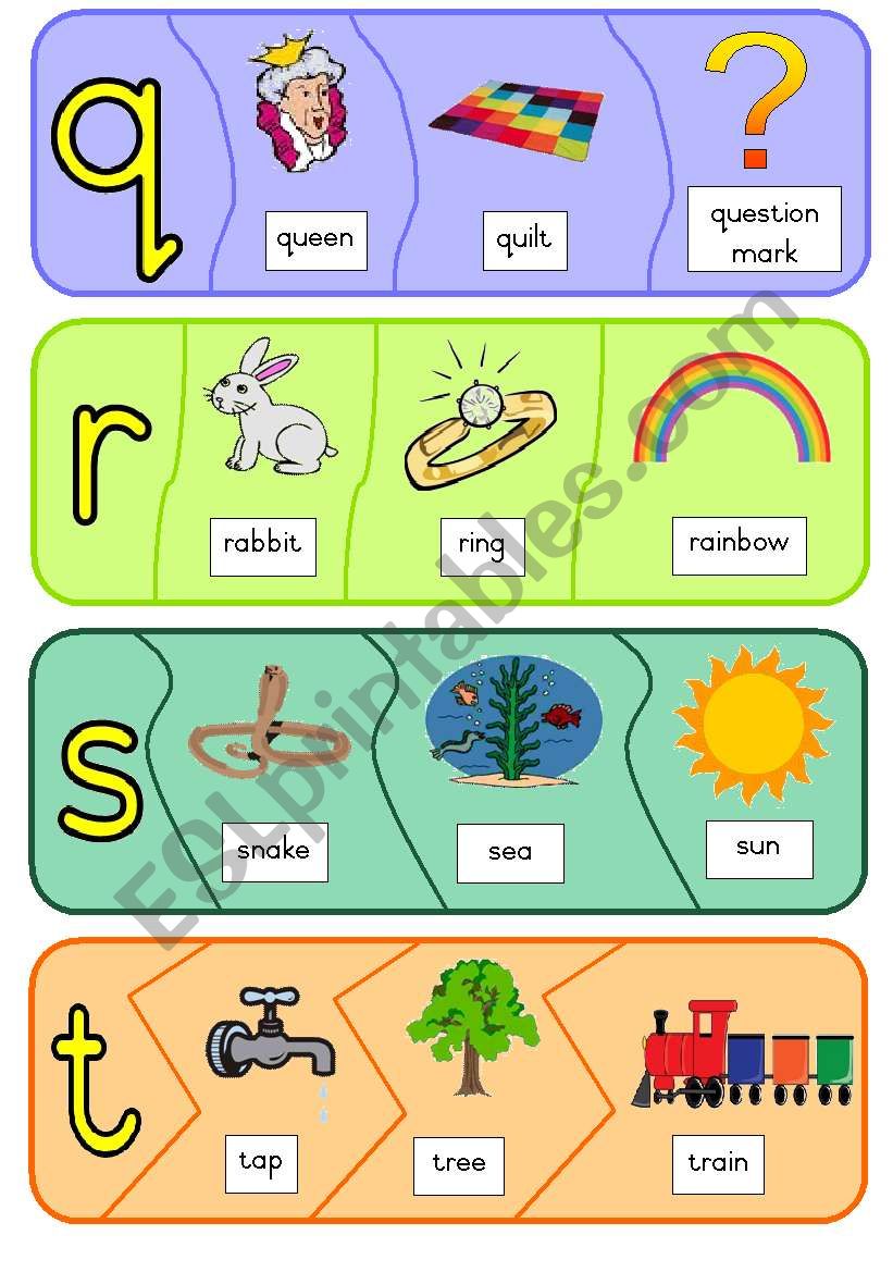 Phonic puzzles - q to z worksheet