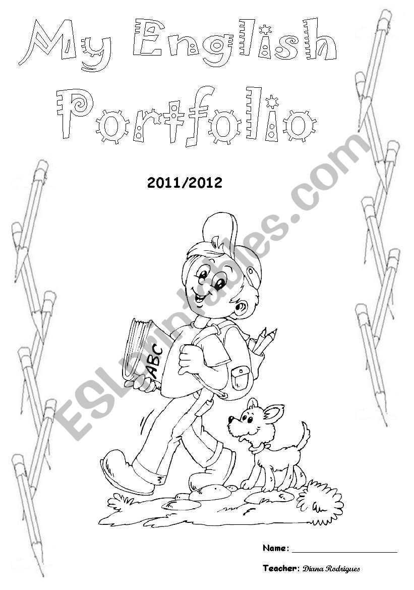 English Portfolio Cover worksheet