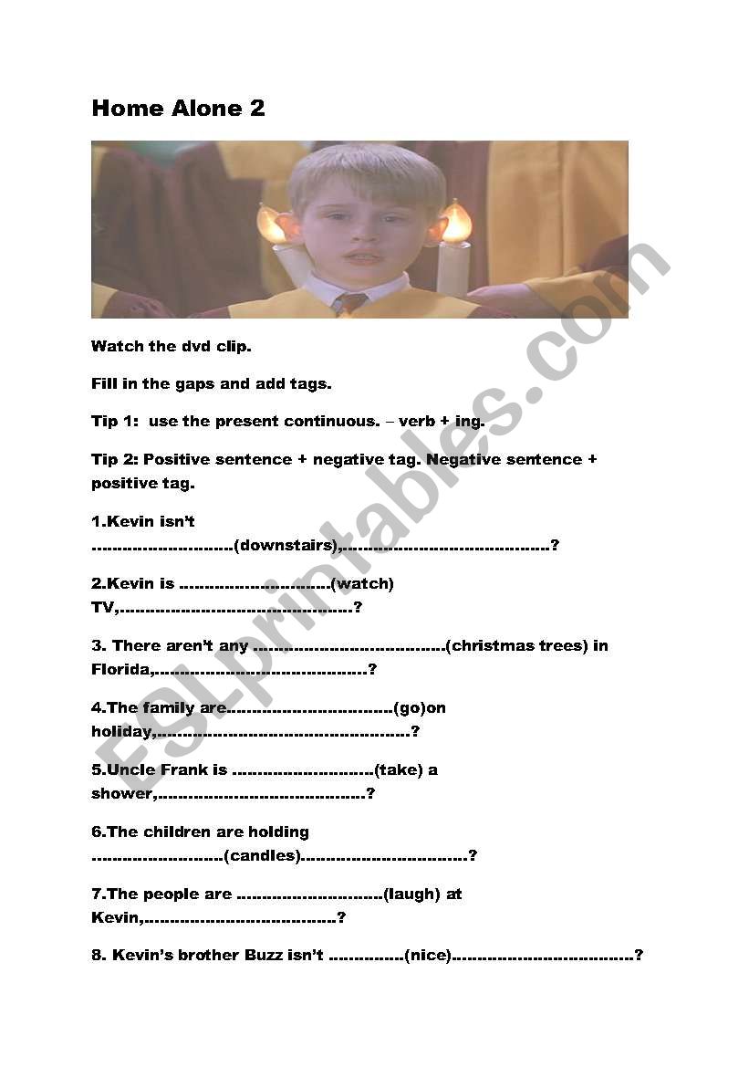 home alone 2 worksheet