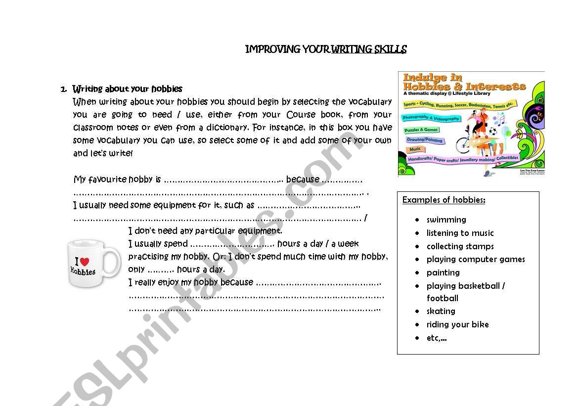 Improving writing skills worksheet