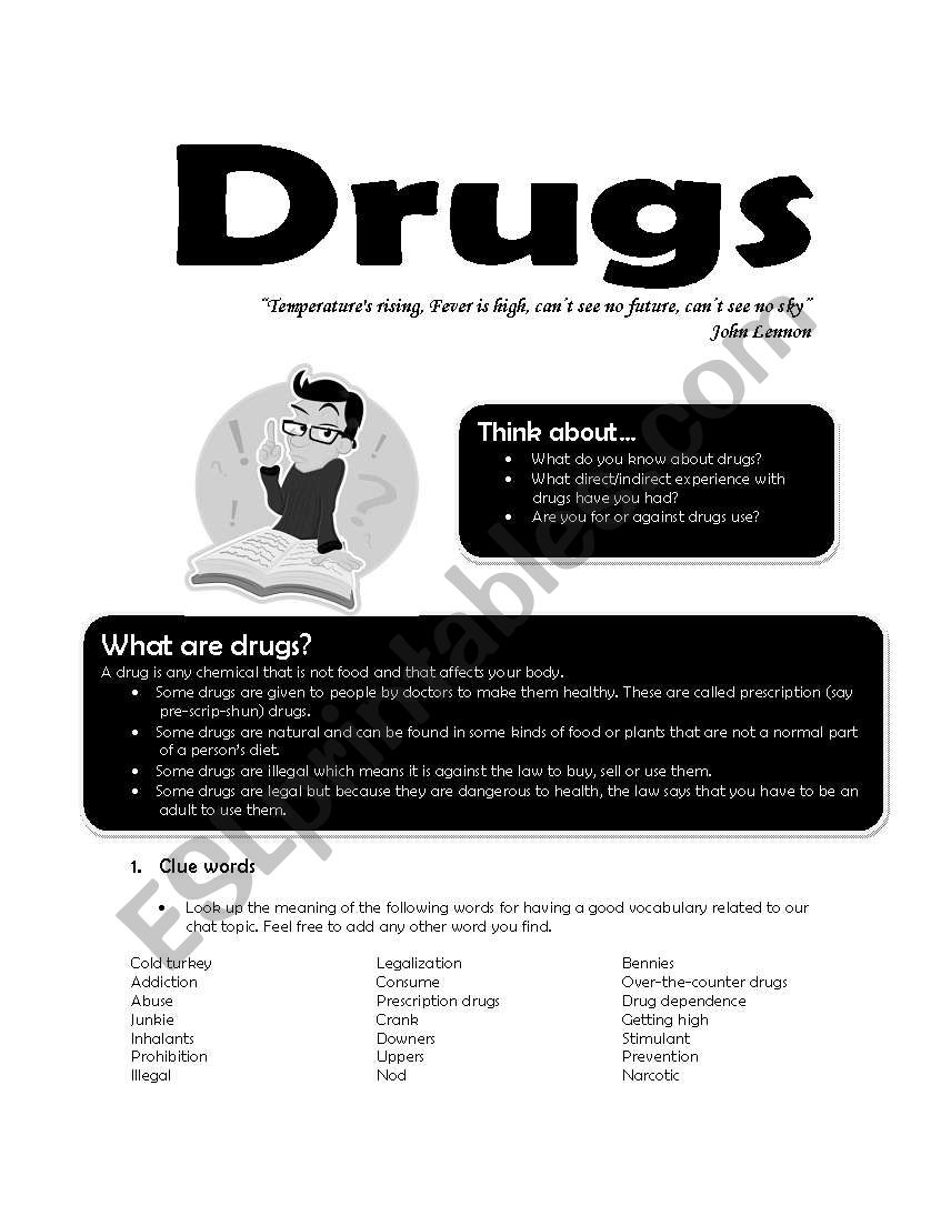 Drugs workshop worksheet
