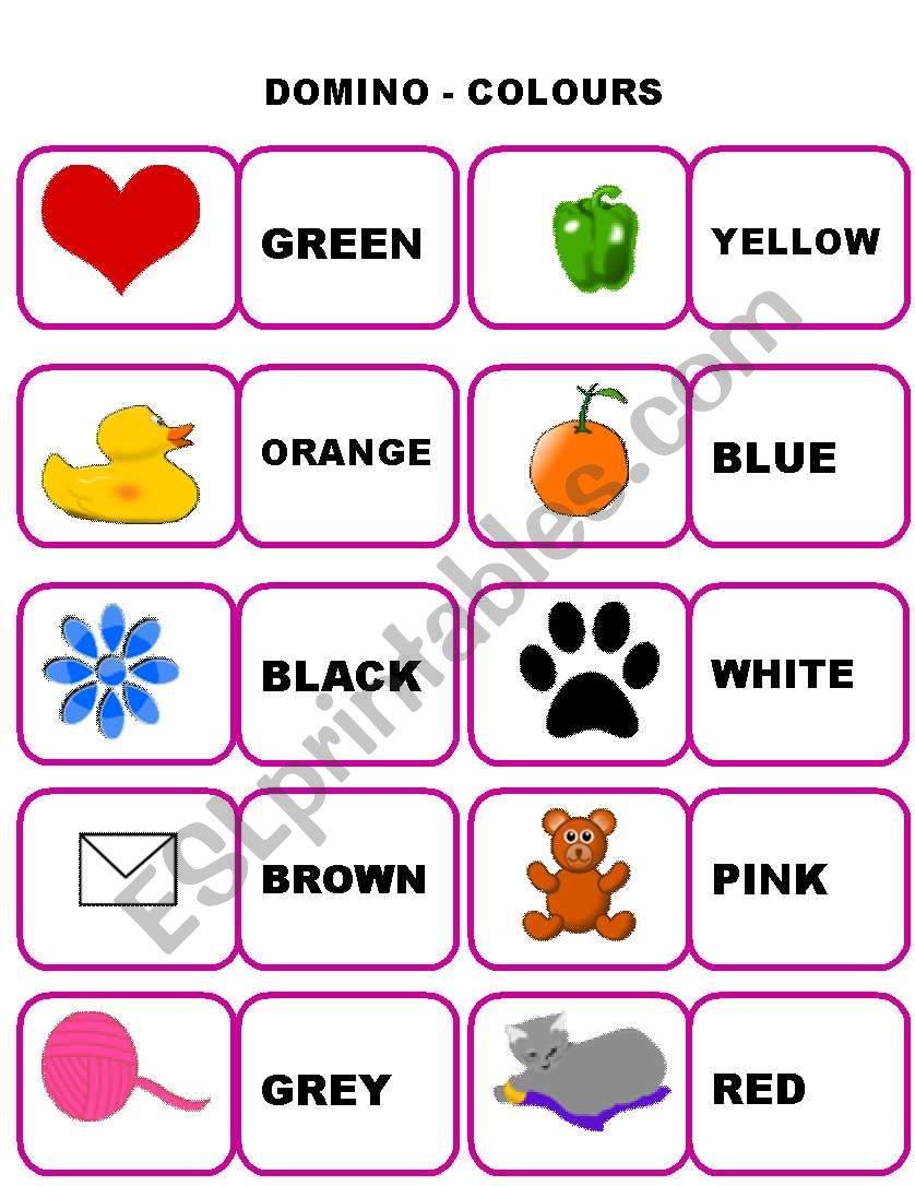 COLOURS - DOMINO worksheet