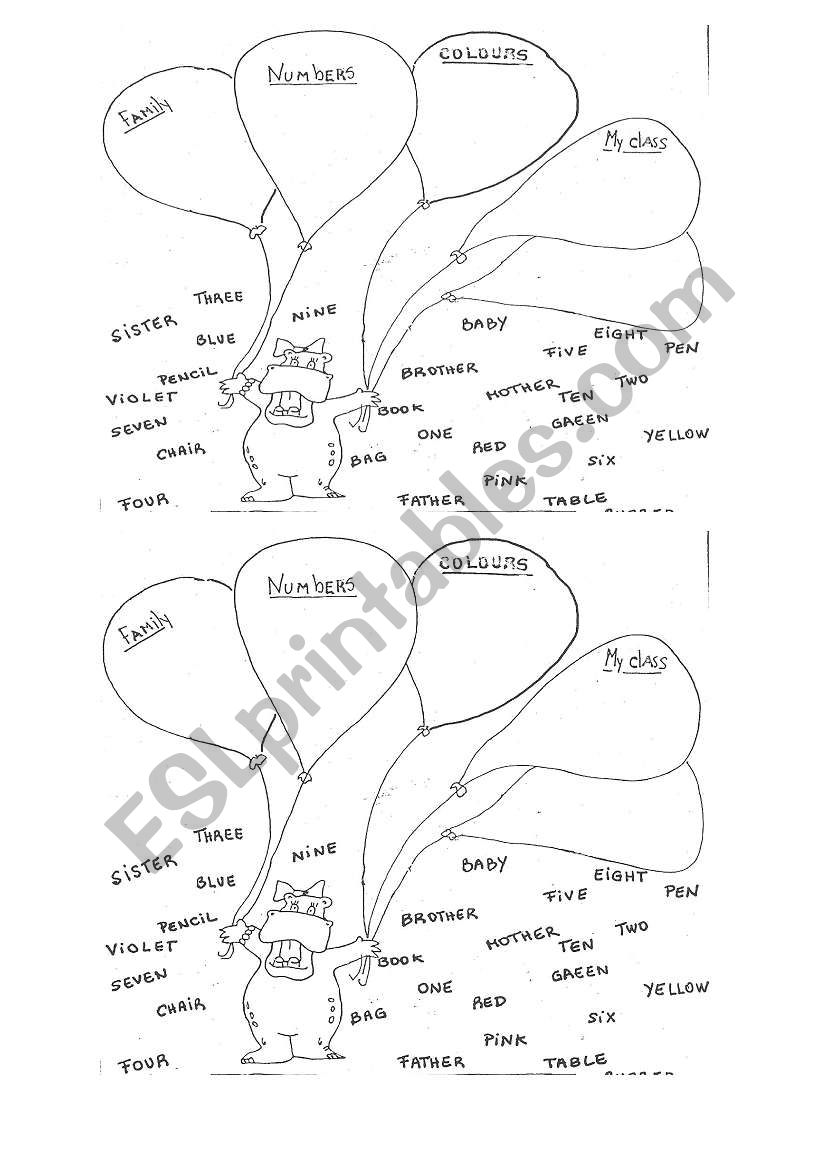 Numbers Colours School Things Family 