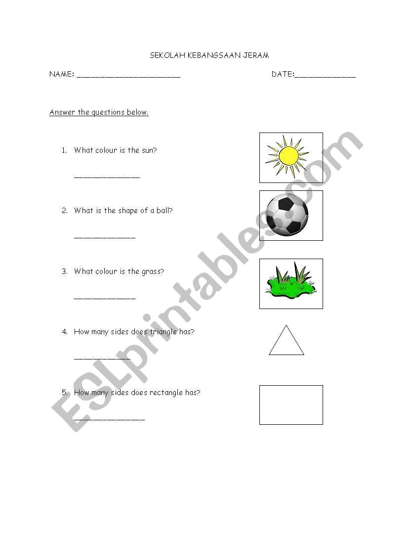 shape worksheet