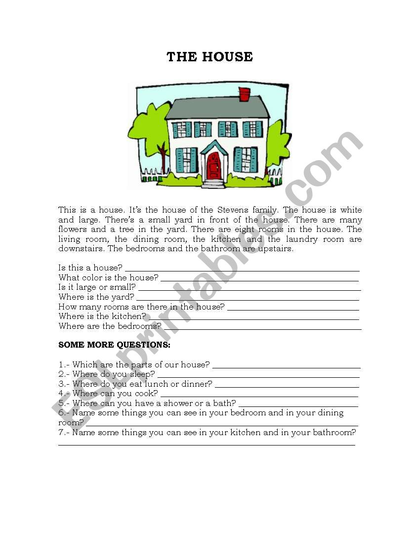 The House  worksheet